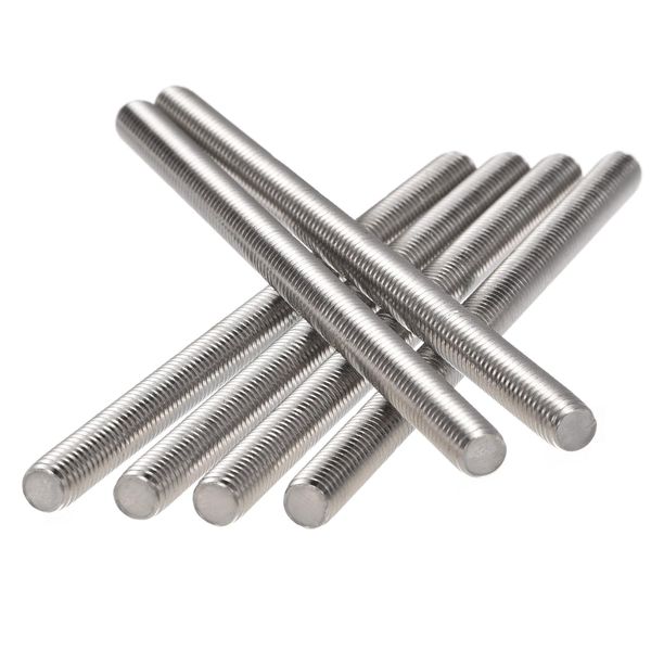 sourcing map 6Pcs M8 x 130mm Fully Threaded Rod 304 Stainless Steel Right Hand Threads