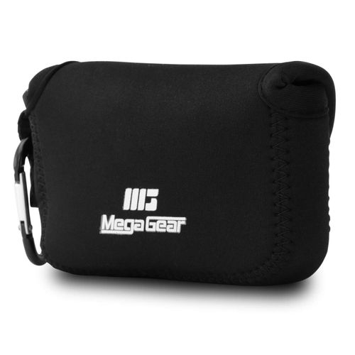 MegaGear MG608 Sony Cyber-shot DSC-HX99, DSC-HX95, DSC-HX90V, DSC-HX80 Ultra Light Neoprene Camera Case, with Carabiner – Black
