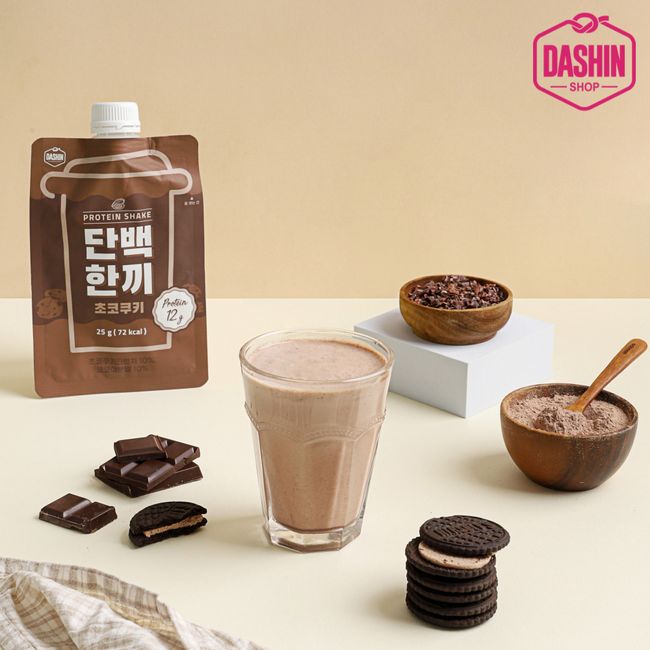 [Dasin Shop] High Protein Protein Shake Protein One Meal Chocolate Cookie, 10 Packs, 25g