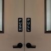 Basic Vertical Push Pull Door Sign (Brushed Gold) - Small