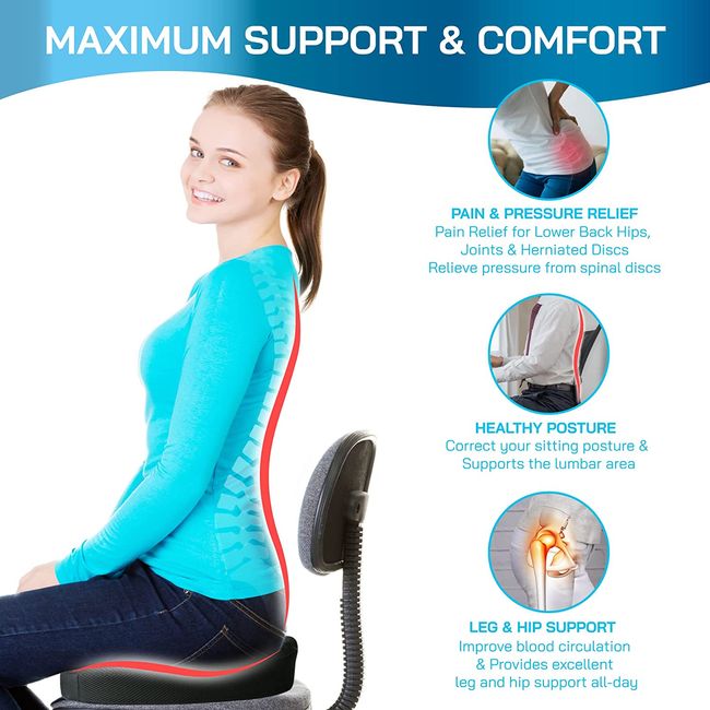 Seat Cushion for Tailbone Pain Relief, Pressure  
