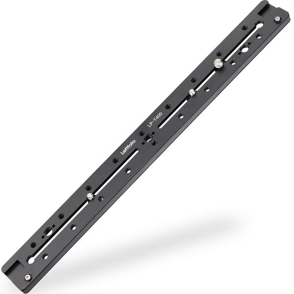 LEFTFOTO 400mm Extended Quick Release Double Dovetail Rail Universal QR Plate with ARRI Positioning Hole 1/4" and 3/8" Thread Cold Shoe for Mirrorless