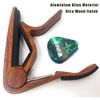WINGO Classical Flat Guitar Capo for Nylon String Guitars-Rosewood Finish with 5 Picks.