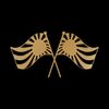 Cross Sun Flag Cutting Sticker Gold Gold