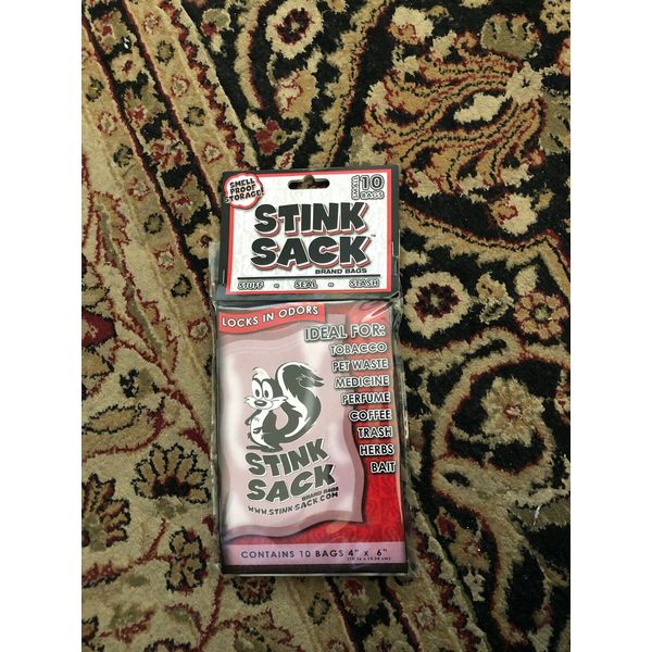 Stink Sack Smell Proof Bags 10 pc Medium 4" X 6" Clear Bags **Free Shipping**