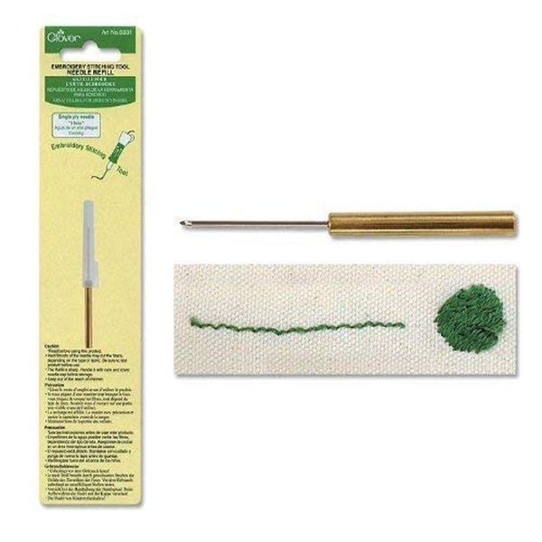 Clover Stitching Tool Refill 1 Needle, steel, Single Ply