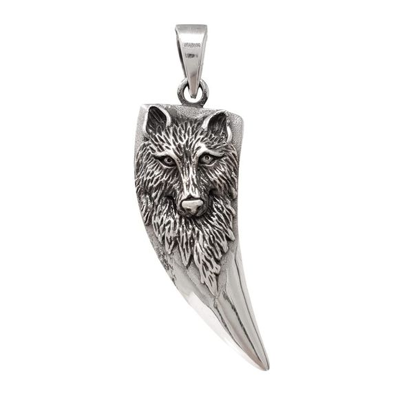 Treasure Bay Men's 925 Sterling Silver Wolf Pendant