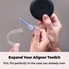 PUL 2 in 1 Chewies & Clear Aligner Removal Tool Combo by The Pultool | Compatible with Invisalign Removable Braces & Trays, Aligners, Retainers, & Dentures | Hygienic, Durable, Compact (Pink + Blue)