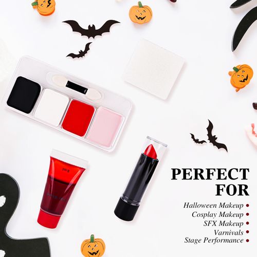 Set Trucco Effetti Speciali Halloween, Base di Olio Face Paint, Sangue Finto Set, Viso e Corpo Paint, Lavabile non stimulé, Trucchi Halloween Vampiro Zombie per Trucco Halloween, Carnevale, Feste