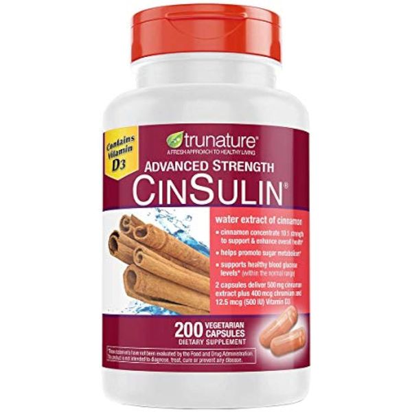 TruNature Advanced Strength Cinsulin Cinnamon, Vitamin D3 Cinnamon 500 Mg,