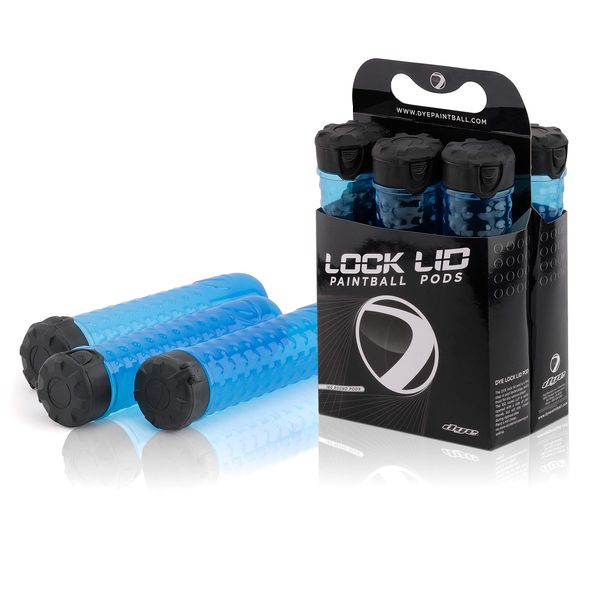 Dye Paintball 160 Round Lock Lid Pods (Cyan (6 Pack))