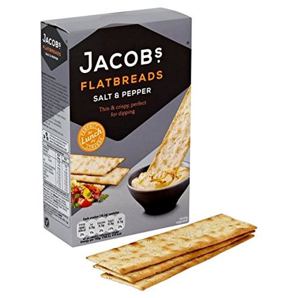 Jacob's Flatbreads Salt & Cracked Black Pepper 150g