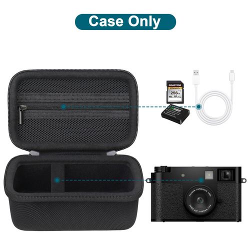 Canboc Carrying Case for FUJIFILM X Half Premium Compact Camera, FUJIFILM X-HF1 Digital Camera Bag, Mesh Pocket fits USB Cable, Black (Case Only)