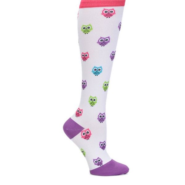 Nurse Mates Compression Support Wide Calf Sock 2-Pair Pack (Owls)