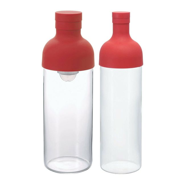 Hario Filter In 750ml and 300ml Cold Brew Tea Bottles Red