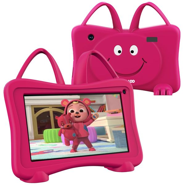 Kids Tablet 7 Toddler Tablet for Kids, Tablet for Toddlers Learning Tablet with WiFi, YouTube, Dual Camera, Touch Screen, Parental Control, Child Tablet for Boys Girls (Rose)