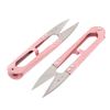 uxcell Thread Scissors, Sewing Scissors, U Shape Metal Spring Pink Fishing Line Cross 2 Pcs