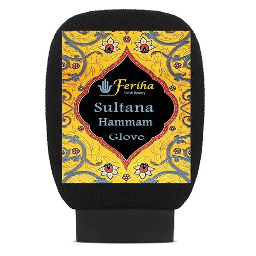 Sultana Moroccan Kessa Glove, Heavy Exfoliating Scrubber Mitt, Medium Rough, Long Lasting Life Use, Made in Morocco