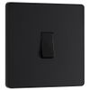 BG Electrical Single Intermediate Wall Light Switch, Screwless Front Plate, Round Edges, Evolve, Matt Black, 20A, 16AX, PCDMB13B