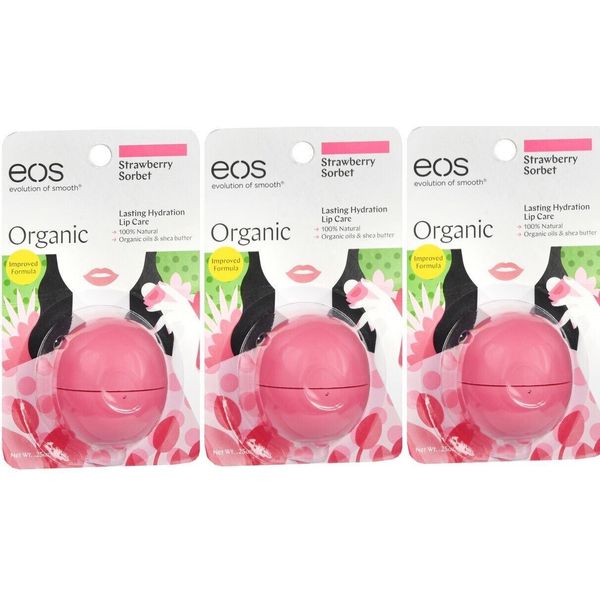 EOS Strawberry Sorbet Lim Balm 1ct(3 Pack)