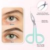 6 Pieces Scissors Shaped Eyebrow Tweezers Clip with Easy Scissor Handle, Stainless Steel Scissor Handle Tweezers Flat Straight Tip Tweezers Brow Hair Plucker Remover, Men Women (Blue, Pink, Yellow)