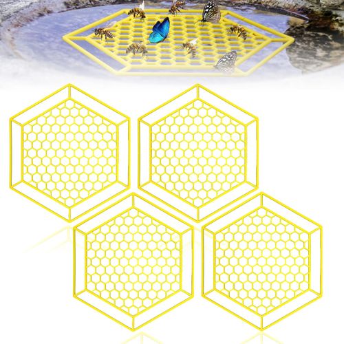 HJZHII 4PCS Floating Bee Island, Plastic Bee Watering Station Bees Cups Butterfly Feeders Insect Waterer for Bees Bath Feeding Outdoors Thirsty Pollinators