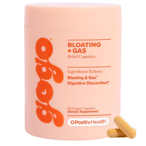 GOGO Bloating & Gas Digestive Relief - Digestive Enzymes for Bloating Relief & Water Retention Reduction - Gas Relief Supplements with Bromelain, Ginger Root, & Milk Thistle - 30 Servings (Pack of 1)