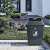Idotry 13 Gallon Trash Can Plastic Kitchen Garbage Bin w/ Swing-Top, 4Packs Gray