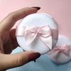 Set of 3 Loose Powder Puff for Washing and Replacement, Cute Face Powder Puff with Bow Bows, Thick Type Baby Powder Puff for Lucent Powder Dedicated Makeup Sponge Puff (Diameter 2.8 inches (7 cm)