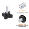 sourcing map 6pcs Star Knobs M6 x 20mm Male Thread Plastic 4-Star Stud Knob Hand Tightening Clamping Screw Replacement Threaded Handle, Black