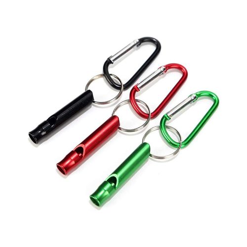 PTMANXIU Emergency Whistle 7 Pack Survival Kit with Keychain Carabiner Outdoor Loud for Boating Hiking Camping Backpacking (Set of 7Pcs)
