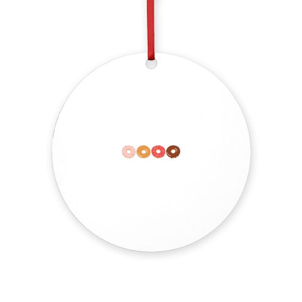 CafePress Bakery Donuts 4" Round MDF Wood Ornament