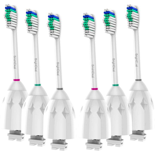 BrightDeal Replacement Toothbrush Heads Compatible with Philips Sonicare Toothbrush Electric Handle, for Sonicare E Series Essence, Xtreme, Elite, Advance and CleanCare Toothbrush, 6 Pack