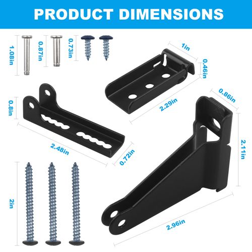 Reinforced Storm Door Closer Bracket Kit Fit for Andersen, Emco, Larson, Pella, 40201 Door Repair, Screen Door Closer Replacement Parts with Brackets, Mounting Screws and Pins (Black)