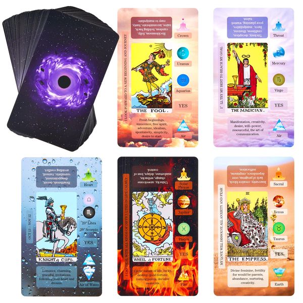 Tarot Cards for Beginners Tarot Deck with Meanings on Them Training Tarot Deck with Message for Reading Classic Learning Tarot Set