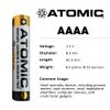 ATOMIC AAAA 1.5V LR61 E96 MN2500 AM6 Ultra Alkaline Battery (8 Pack)