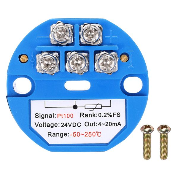 sourcing map -50-250C RTD PT100 Temperature Sensor Transmitter Module 4-20MA DC24V Temperature Amplifier for Thermocouple, PLC Modules