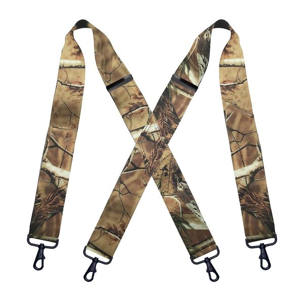 KRICJYH Mens Suspenders Heavy Duty Swivel Hooks Hunting Work Braces Camo Suspenders for Men Big and Tall