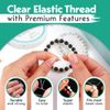 Clear Bracelet String, Elastic String for Bracelet Making - Jewellery Making Supplies - Clay Bead Stringing, Elastic Thread, Invisible Thread - 0.5mm 20 metres