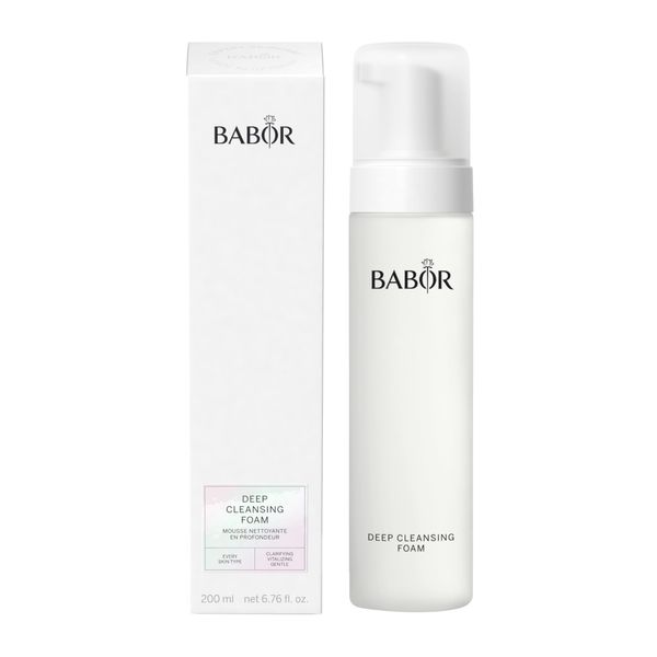 BABOR Deep Cleansing Foam für müde und fahle Haut, Erfrischender Reinigungsschaum zur täglichen Gesichtsreinigung, Vegane Formel, 1 x 200 ml