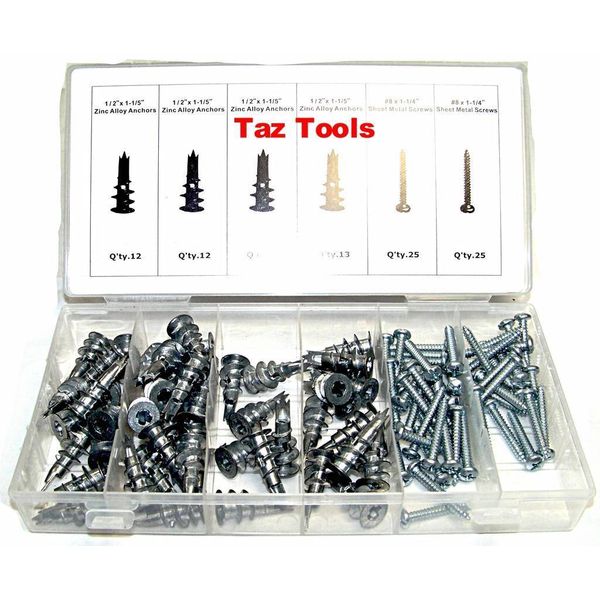 100 pcs Metal Drywall Anchor  Assortment Self Drilling Anchors With Screw kit