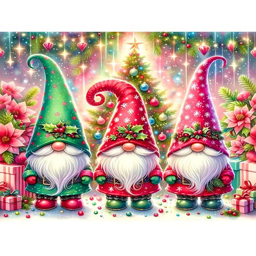 igoodom Diamond Art Kits for Adults, Christmas Diamond Painting Kit, Full Drill Round Christmas Gnome Diamond Art Kits, DIY Gem Art and Crafts for Home Wall Decor Gift 16x12inch