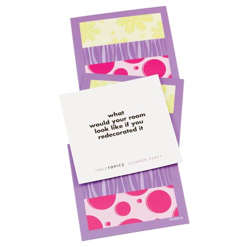 TableTopics to Go Slumber Party - 40 Fun Thought-Provoking Conversation Cards for Girls, Fun Question Game for Sleepover Activities, Great Gift for Preteens