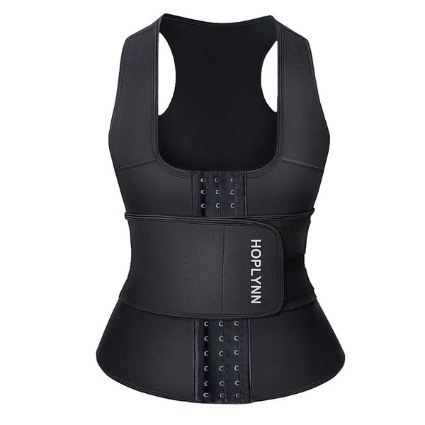 HOPLYNN Neoprene Sauna Sweat Waist Trainer Corset Trimmer Vest for Women Tummy Control, Waist Cincher Body Shaper Black XX-Large