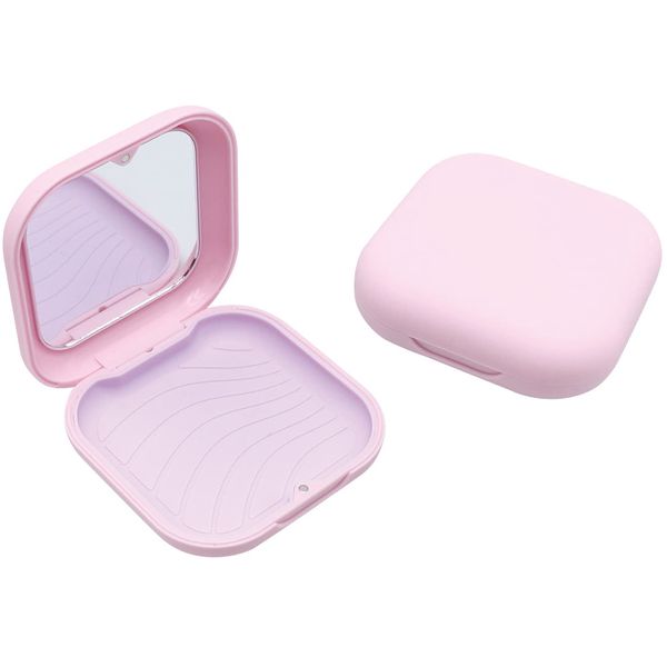 C.WEST Mouthpiece Case, Denture Case, Retainer Case (Pink+Matte Type)