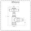 Milano - Brushed Brass Angled Heated Towel Rail Radiator Valves