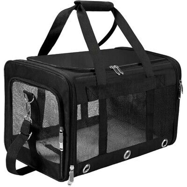 Soft Sided Foldable Cat/Dog/Pet Carrier Bag, Portable Puppy/Pets Travel Carriers