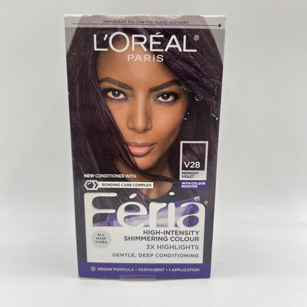 L'Oréal Paris Féria Shimmering Permanent Hair Color V28 Midnight Violet 1 Pack