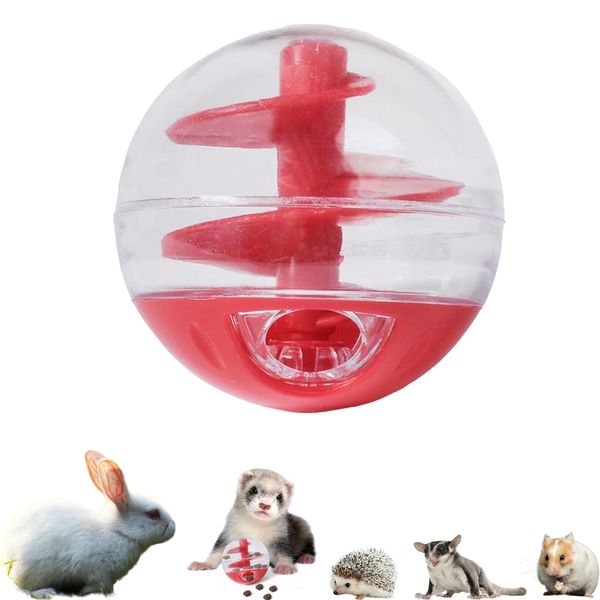 Homedy Crafts Ferret Treat Ball Interactive Toy Balls for Small Animal, Enrichment Toys Ferrets Dry Food Ball for Ferrets Guinea Pig Rat Chinchilla Hedgehog Bunny, Pet Ferret Accessories (S, Spiral)