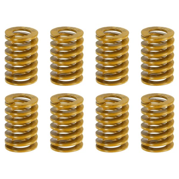 sourcing map 8pcs 3D Printer Heating Bed Spring, 20mm OD 30mm Length Light Load Compression Mould Die Spring 3D Printer Compression Spring for 3D Printer Electric Part, Yellow